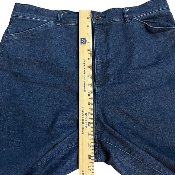 Loft Outlet Trouser Jeans 16 Wide Leg Dark Wash Stretchy Full Length Classic - Picture 6 of 10